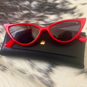 Red cat eye sunglasses